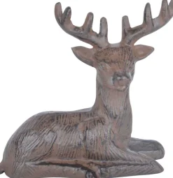 Cerf couché décoratif en fonte