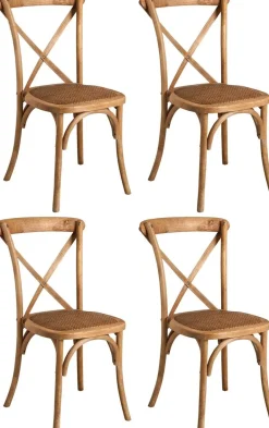 Chaise bistro en orme empilable (Lot de 4)