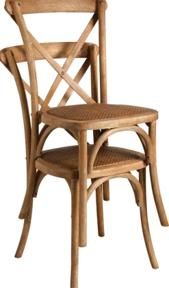 Chaise bistro en orme empilable (Lot de 4)