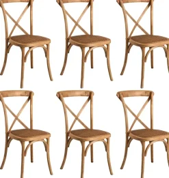Chaise bistro en orme empilable (Lot de 6)