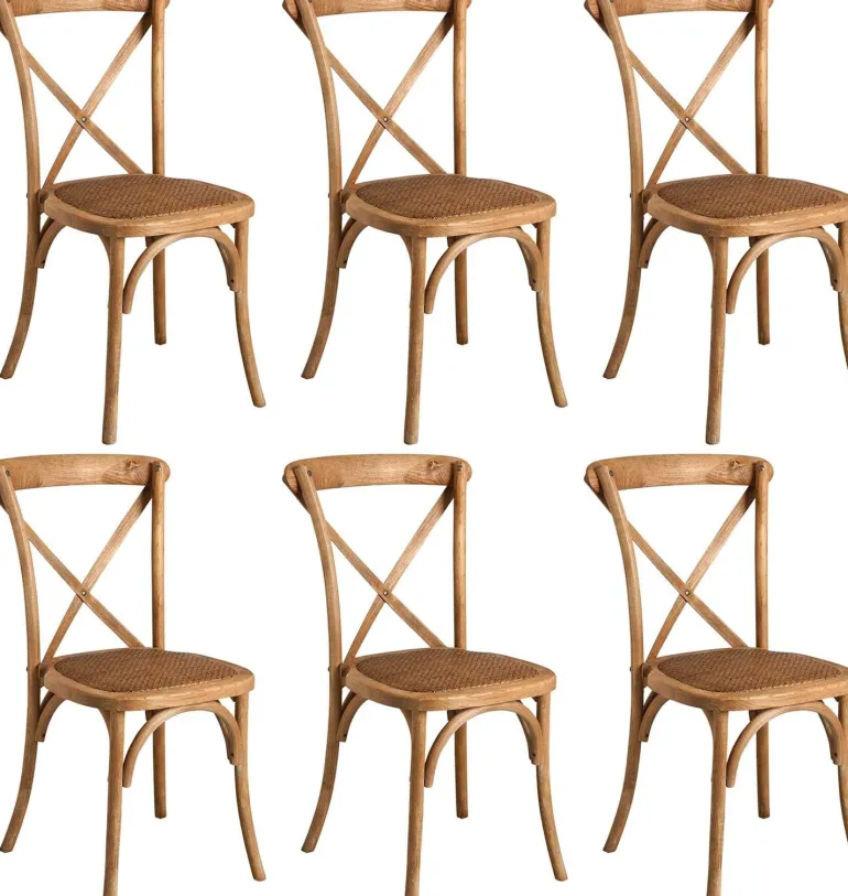 Chaise bistro en orme empilable (Lot de 6)