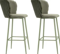 Chaise de bar en tissu et métal Alaska (Lot de 2) (Vert)
