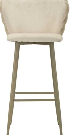 Chaise de bar en tissu et métal Alaska (Lot de 2) (Crème)