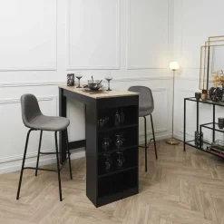 Chaise de bar en velours cotelé Giulia (Gris)