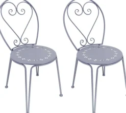 Chaise détente en fer Belle Époque (Lot de 2)