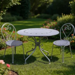 Chaise détente en fer Belle Époque (Lot de 4 )