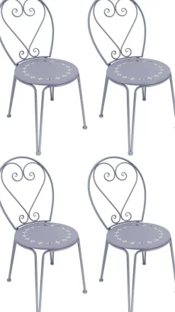 Chaise détente en fer Belle Époque (Lot de 4 )