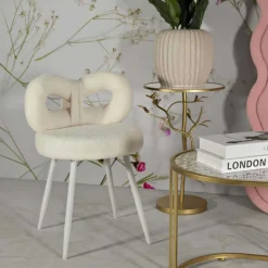 Chaise en tissu éponge Ilary 40 x 67 cm (Blanc)