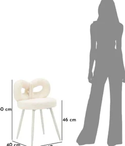 Chaise en tissu éponge Ilary 40 x 67 cm (Blanc)