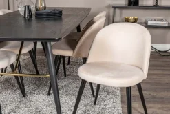 Chaise en velours avec pieds en acier Velvet (Lot de 4)