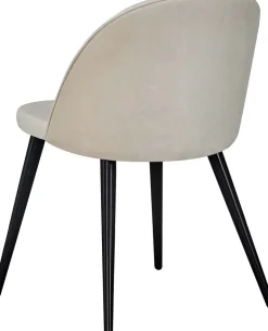 Chaise en velours avec pieds en acier Velvet (Lot de 2) (Beige)