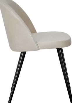 Chaise en velours avec pieds en acier Velvet (Lot de 6)