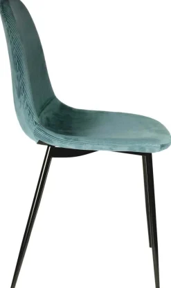 Chaise en velours côtelé Giulia (Lot de 2) (Bleu canard)