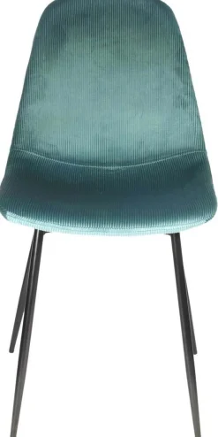 Chaise en velours côtelé Giulia (Lot de 2) (Bleu canard)