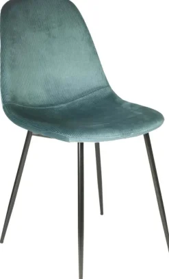 Chaise en velours côtelé Giulia (Lot de 2) (Bleu canard)