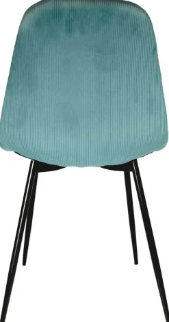 Chaise en velours côtelé Giulia (Lot de 2) (Bleu canard)
