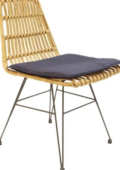 Chaise intérieure extérieure avec galette Surabaya (Bois naturel)