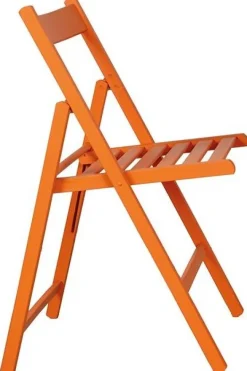 Chaise pliante en bois (Orange)