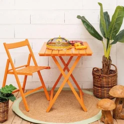 Chaise pliante en bois (Orange)