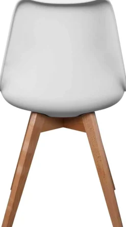 Chaise scandinave avec assise rembourrée (Lot de 2) (Blanc)