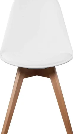 Chaise scandinave avec assise rembourrée (Lot de 2) (Blanc)