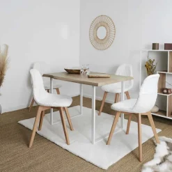 Chaise scandinave patchwork blanc