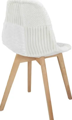 Chaise scandinave patchwork blanc