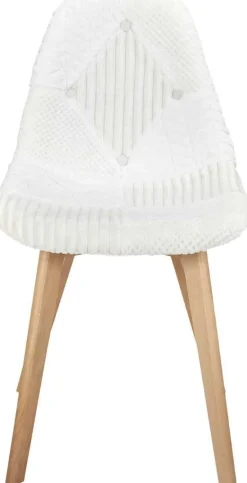 Chaise scandinave patchwork blanc