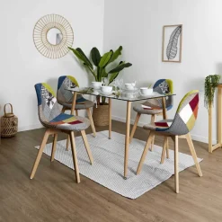 Chaise scandinave Patchwork (Lot de 2) (Multicolore)