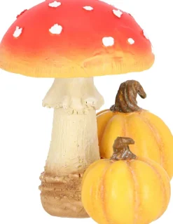 Champignon amanite en polyrésine (Amanite avec citrouilles)