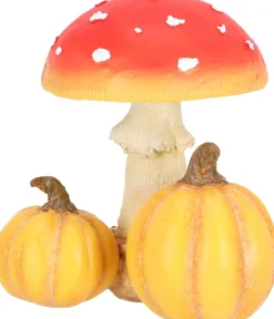 Champignon amanite en polyrésine (Amanite avec citrouilles)