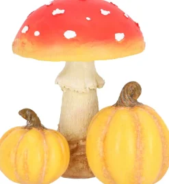 Champignon amanite en polyrésine (Amanite avec citrouilles)