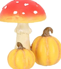Champignon amanite en polyrésine (Amanite avec citrouilles)