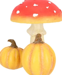 Champignon amanite en polyrésine (Amanite avec citrouilles)