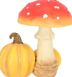 Champignon amanite en polyrésine (Amanite avec citrouilles)