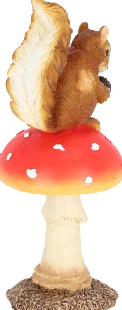 Champignon amanite en polyrésine (Amanite avec écureuil)