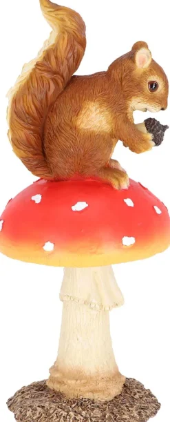 Champignon amanite en polyrésine (Amanite avec écureuil)