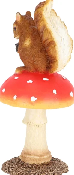 Champignon amanite en polyrésine (Amanite avec écureuil)
