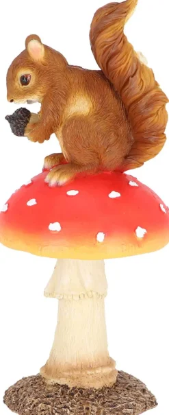 Champignon amanite en polyrésine (Amanite avec écureuil)