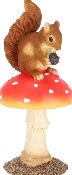 Champignon amanite en polyrésine (Amanite avec écureuil)
