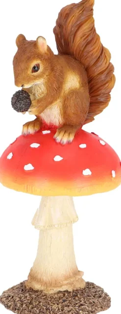 Champignon amanite en polyrésine (Amanite avec écureuil)