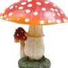 Champignon dans l'herbe en résine (Duo - hauteur 15,5 cm)