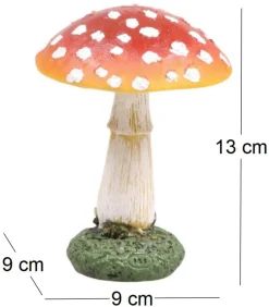Champignon dans l'herbe en résine (Rond - hauteur 13 cm)