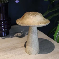 Champignon déco en manguier (15 x 12 cm)
