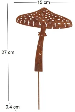 Champignon en métal rouillé sur pic (Champignon parasol)