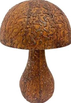 Champignon rond décoratif en acier rouillé 53 x 39 cm