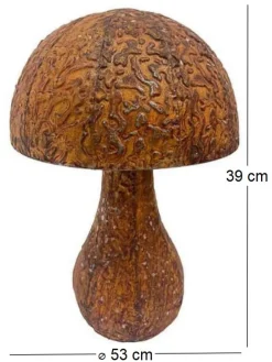 Champignon rond décoratif en acier rouillé 53 x 39 cm