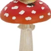 Champignons assortis avec oiseau en polyrésine (Lot de 3) (Taille L)