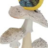 Champignons assortis avec oiseau en polyrésine (Lot de 3) (Taille S)