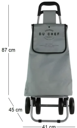 Chariot de marché Courses du chef (Gris)